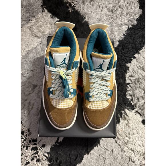 Size 5Y - NEW Nike Air Jordan 4 Retro GS Cacao Wow Brown Teal FB2214-200 Youth